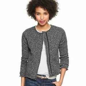 Gap Herringbone Bone moto fleece jacket/blazer